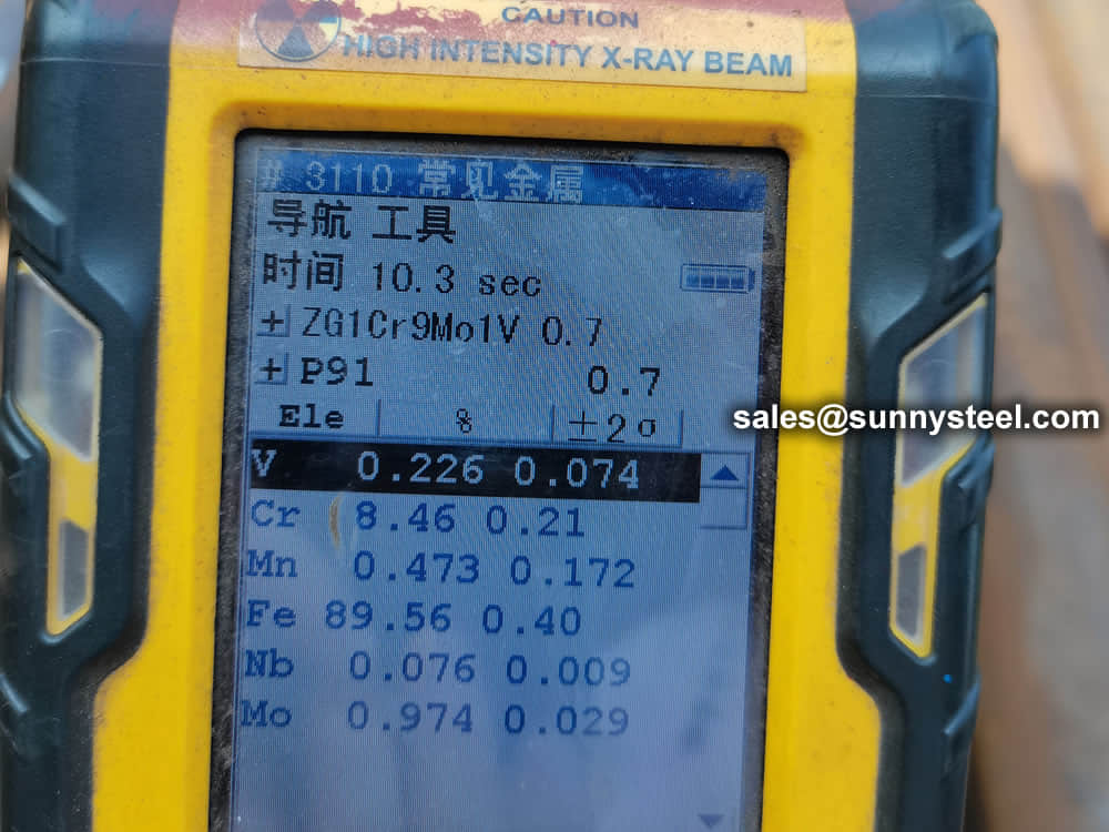 SA213 T91 Boiler Tubes PMI test