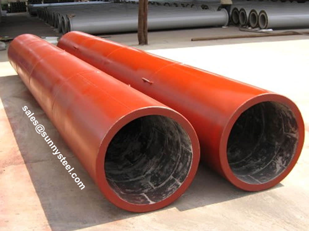 Basalt tile lined pipe